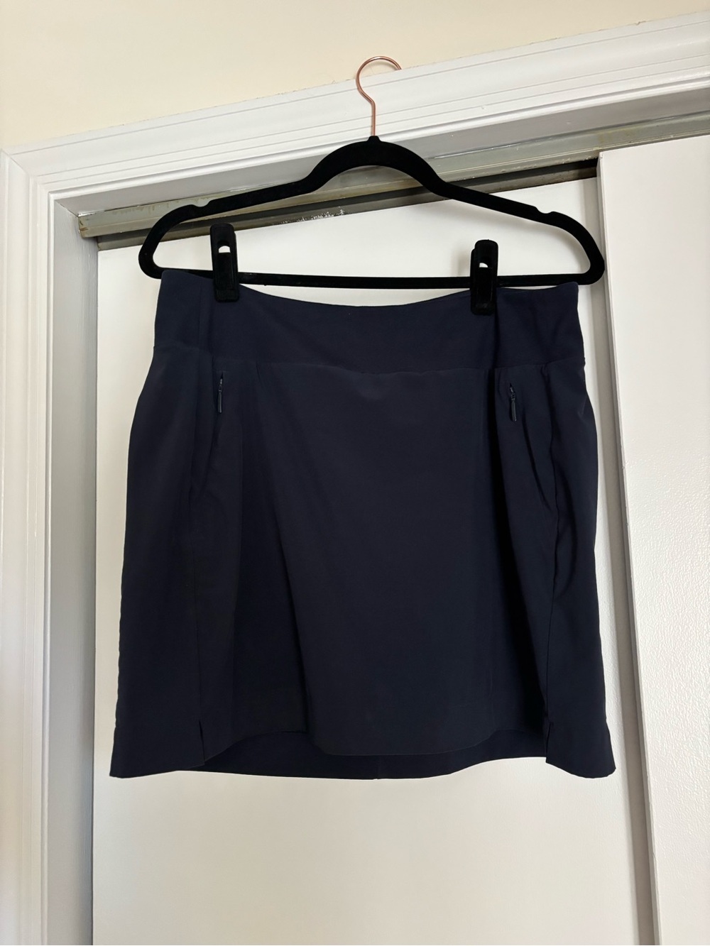Athleta Navy Performance Skort with Zip Pockets